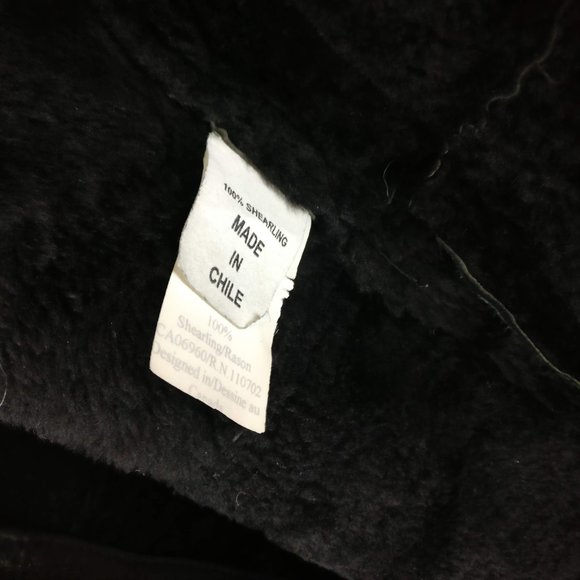 DOMINIC BELLISSIMO Lux textured Black Sheepskin Shearling Coat 42 Designed in CA - Picture 6 of 12